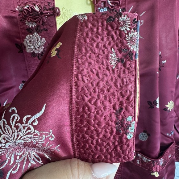 VTG Reversible Asian‎ Silk Jacket Pink/Yellow Frog Buttons BPC Hang Zhou Size M - Picture 5 of 15